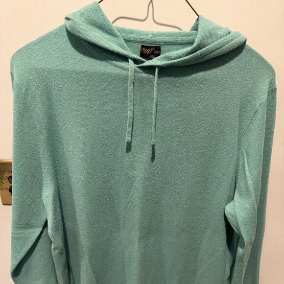 J.Crew XXL Cashmere Hoodie Sweater Green Pullover Luxury Soft